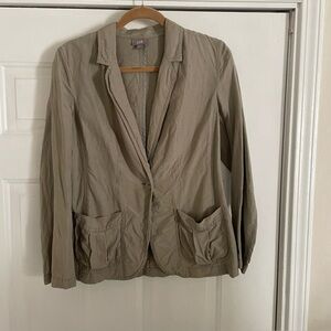 J. Jill Cream khaki silk and linen Blazer XS